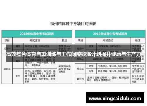 高效整合体育自重训练与工作间隙锻炼计划提升健康与生产力